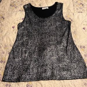 Cato Black/Silver Shiny Top